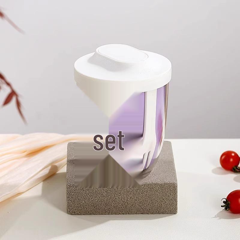 Portable Food-Grade Cutlery Set for Camping, Picnic, and Office with Fork and Salad Cup