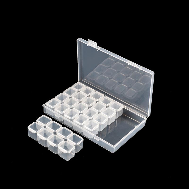 Nail Art Storage Box 24compartment Slot Organizer Storage Beads Container Adjustable Jewelry Storage Box Rectangle Case TMZ