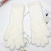 Windproof Plush Knitted Gloves  Winter Women Mittens Cute Faux Fur Gloves  Male