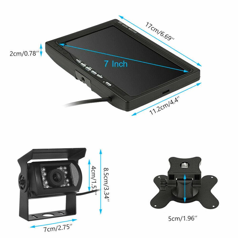 7 Inch Car Rear View Camera Monitor Universal Truck Parking Display 9-36V 1024*600 Screen HD Reversing Camera with Screen