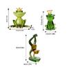 Cartoon Couple Frog Figurine Yoga Frog Statue Resin Sports Frog Sculpture Home Office Desktop Decoration Ornament