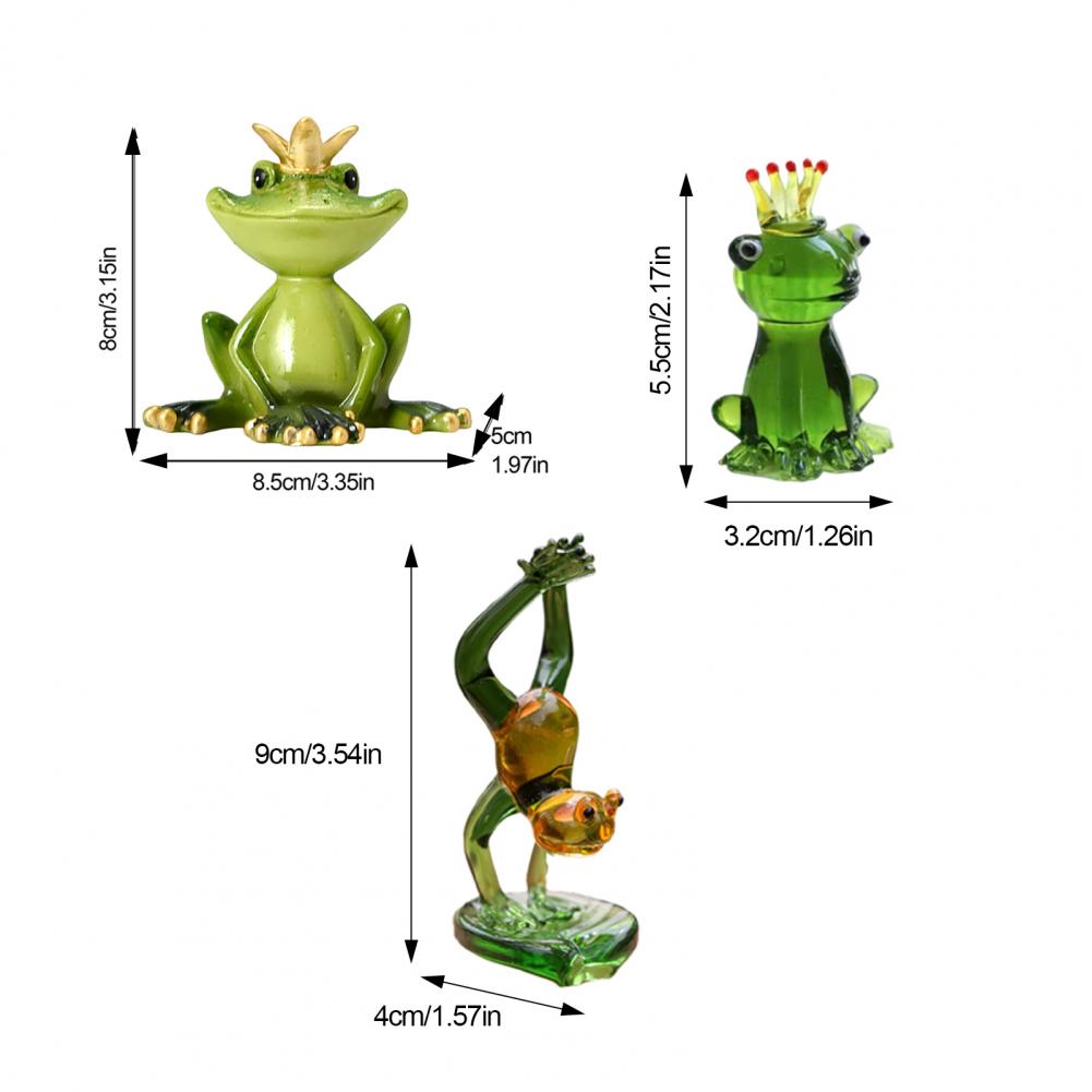 Cartoon Couple Frog Figurine Yoga Frog Statue Resin Sports Frog Sculpture Home Office Desktop Decoration Ornament