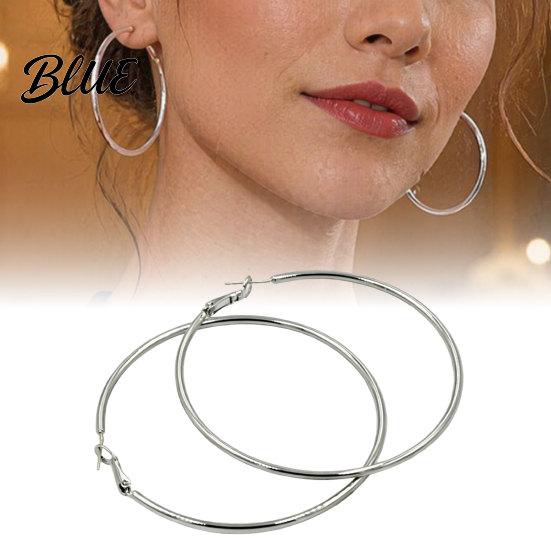 Earrings 1 Pair Big Hoop for Women Girls Round Jewelry