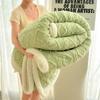 Doppelseitige Taftdecke, Warme Verdickte Fleece-Einfarbig-Decke Weiche Warme Überwurfdecke Nickerchen-Decke für Couch Sofa Büro Bett Camping Reisen