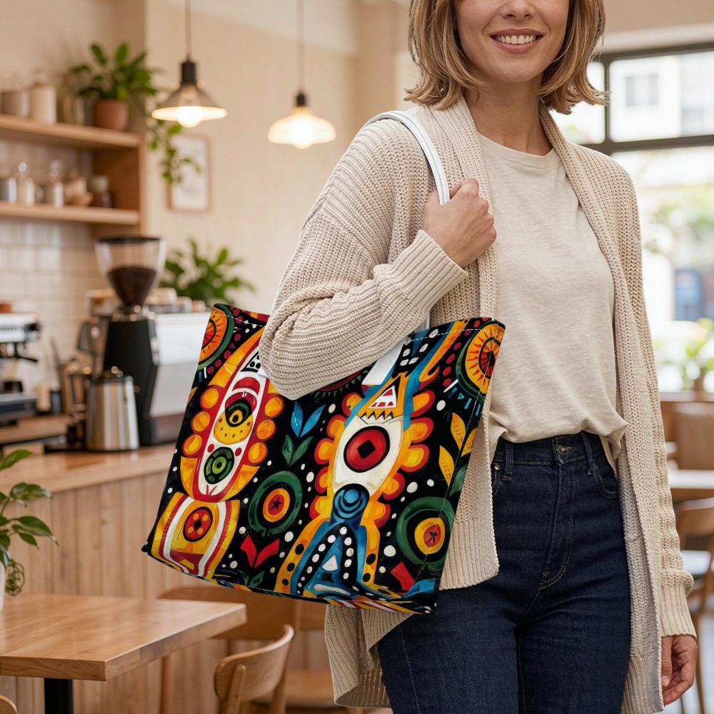 Bohemian Ethnic Pattern Tote Bag Large Capacity Casual Handbag for Daily Shopping Travel Use