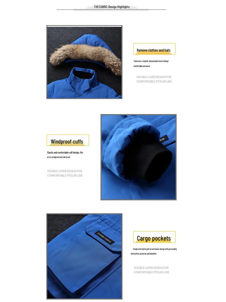 2024 Herren Mittellange Winter Daunenjacke: Dicke, Trendige, Warme Arbeitskleidung für Paare