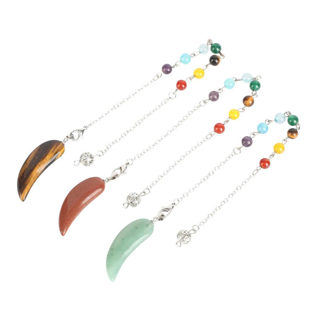 Natural Crystal Seven Chakra Colors Pendulum Pendant for Jewelry, Yoga, Handbags, Clothing, and Decor