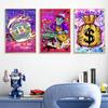 Bitcoin Poster and Print Graffiti Street Art Canvas Painting Pop Wall Art Money Bag Picture For Living Room Home Decor Frameless