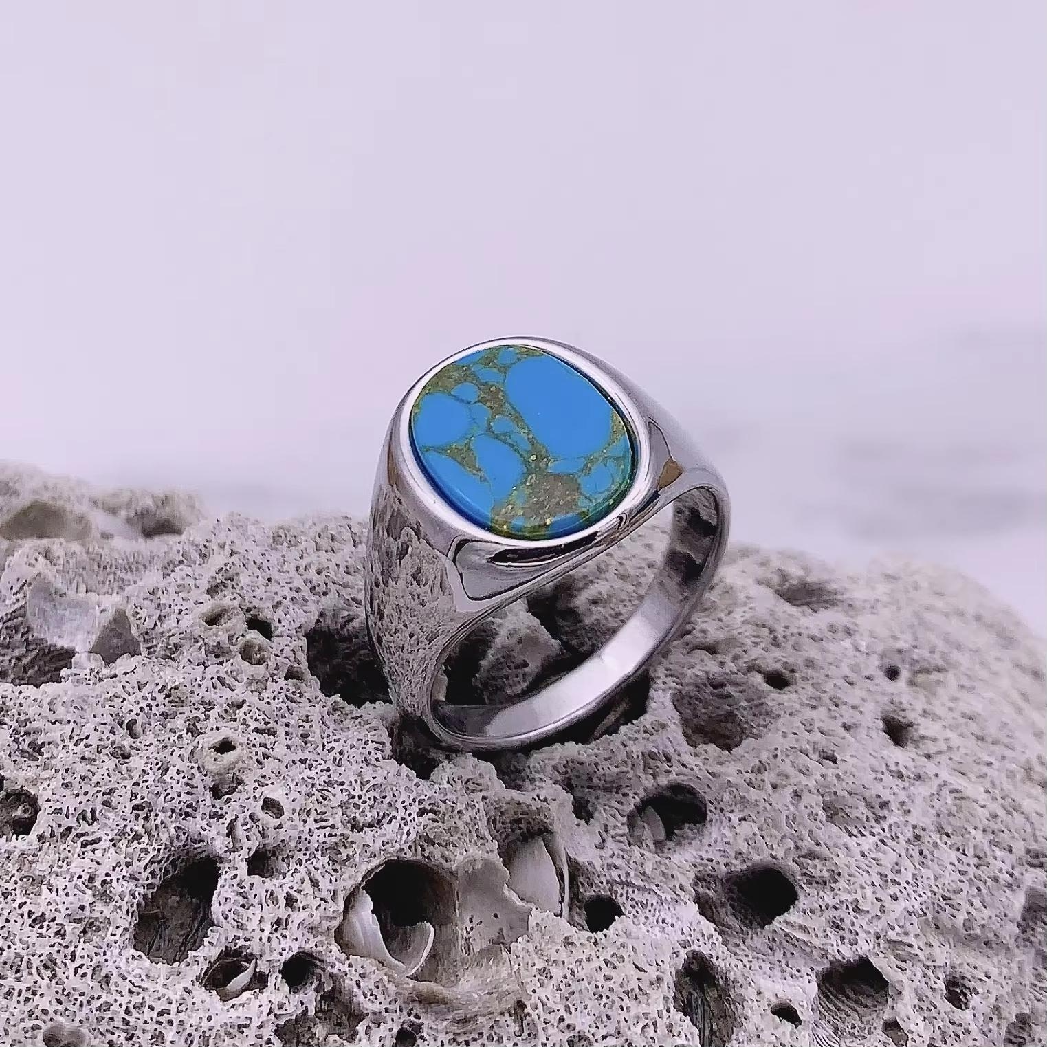 

R3326 Men s/Women High Quality 316LStainless Onyx Rings Classic Fashion Trend Jewelry Products 7