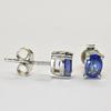 NATURAL Blue Tanzanite 6mm X 4mm Stud Earring 925 Sterling Silver CERTIFIED
