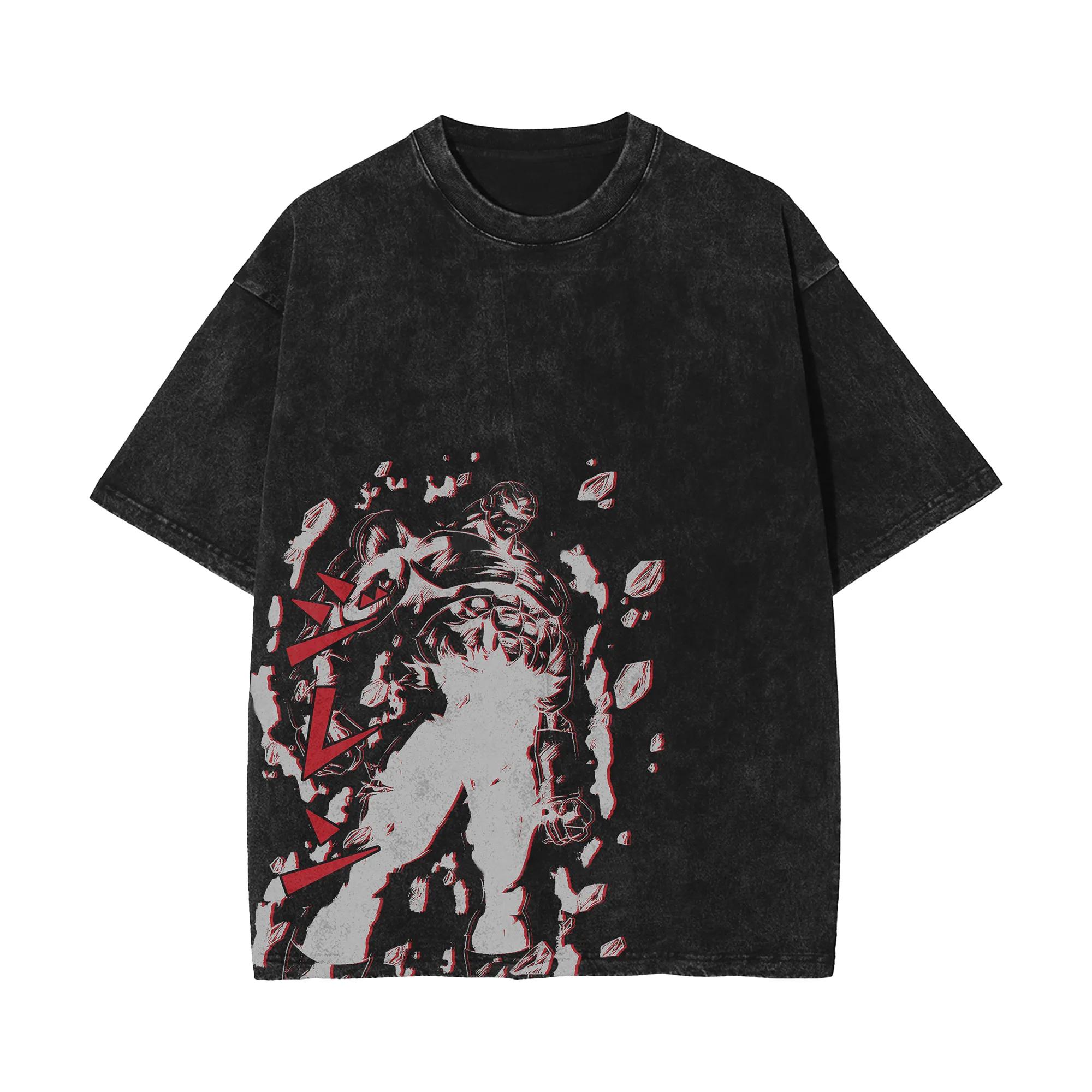

Jiren T Shirt Men Acid Wash Oversized Anime Strength Universe 11 Cotton Vintage Gym Streetwear Red Fragment Graphic Tee Top M