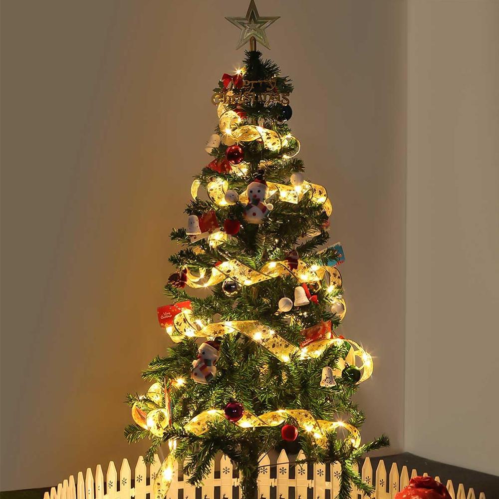 10meter Battery Powered Christmas Tree Ribbon with 100 LED Lights(Warm Light)