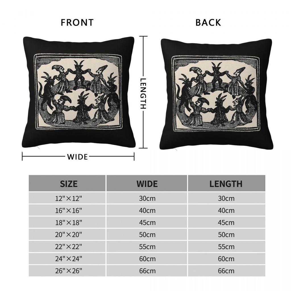 Witches Circle Dance Square Pillowcase Polyester Linen Velvet Creative Zip Decorative Pillow Case Home Cushion Cover