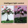 4Pcs Artificial Azalea Solar Light with Stake IP65 Waterproof Outdoor Garden Yard Pathway Patio Yard Lawn Faux Flower Decoration Lamp with 56 LED