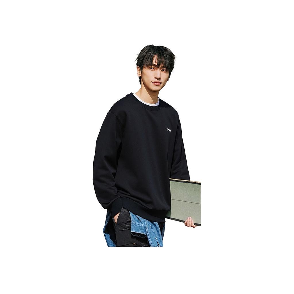 Li Ning Plain Simple Student Style Logo Pullover Running Sweatshirt Unisex Sweatshirt AFDL376-1