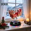 Decorative Santa Claus Sleigh Floating Sleigh, Magnetic Levitation Santa's Flying Ornament, Christmas Festive Ornament Display for Home, Office, Shelf