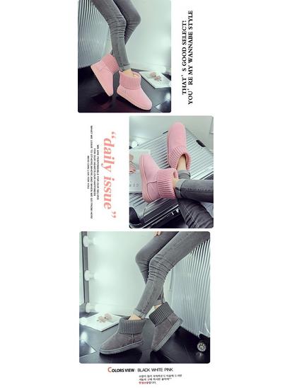 Women's Waterproof Wool Snow Boots, Flat Heel, Non-Slip, Warm Velvet Lining, Short Style