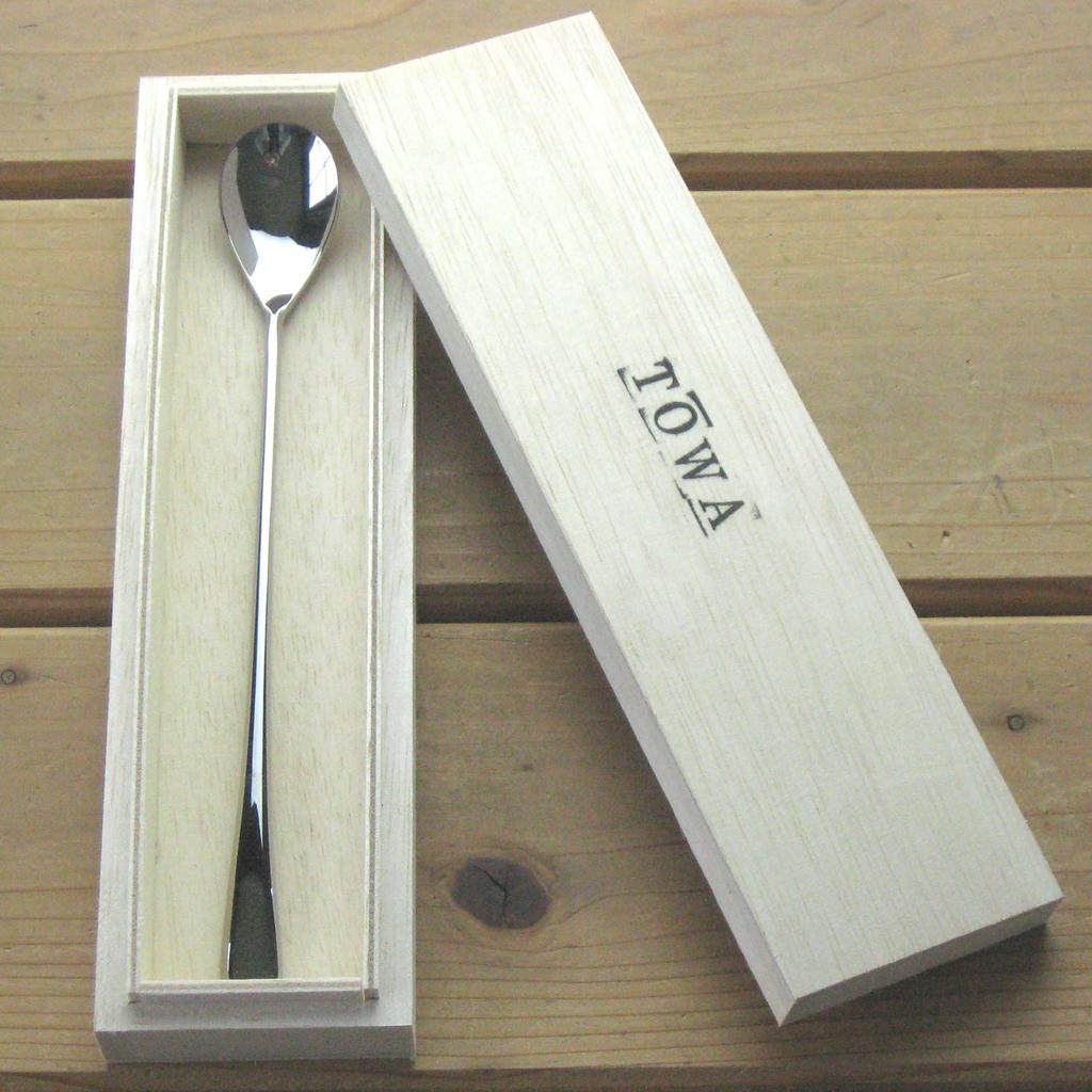 Nagao TOWA Shaved Ice Stainless Wooden Made In Japan Spoon, 19.7cm, 18-8 Steel, Box,