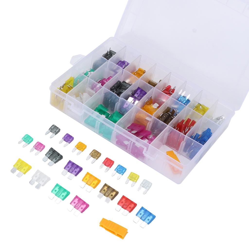 220pcs Blade Fuse Assortment Small Medium Size 2 3 5 7.5 10 15 20 25 30 35AMP for Car Trucks ATVs