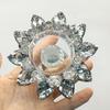 Bright Crystal Lotus Candlestick Durable Anti-slip Clear Flower Tealight Holders Flat Bottom Elegant Glass Candle Stand