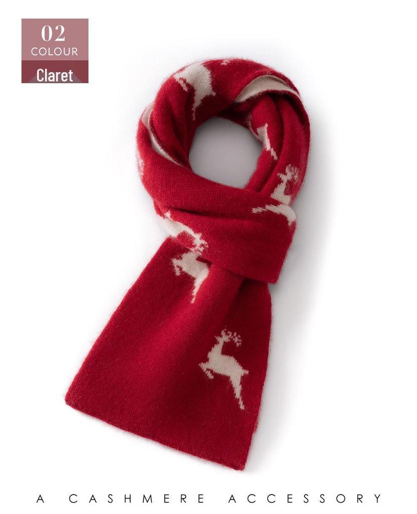 Children's Cashmere Scarf: New Autumn/Winter Warm Neck Gaiter & Shawl with Little Deer Design