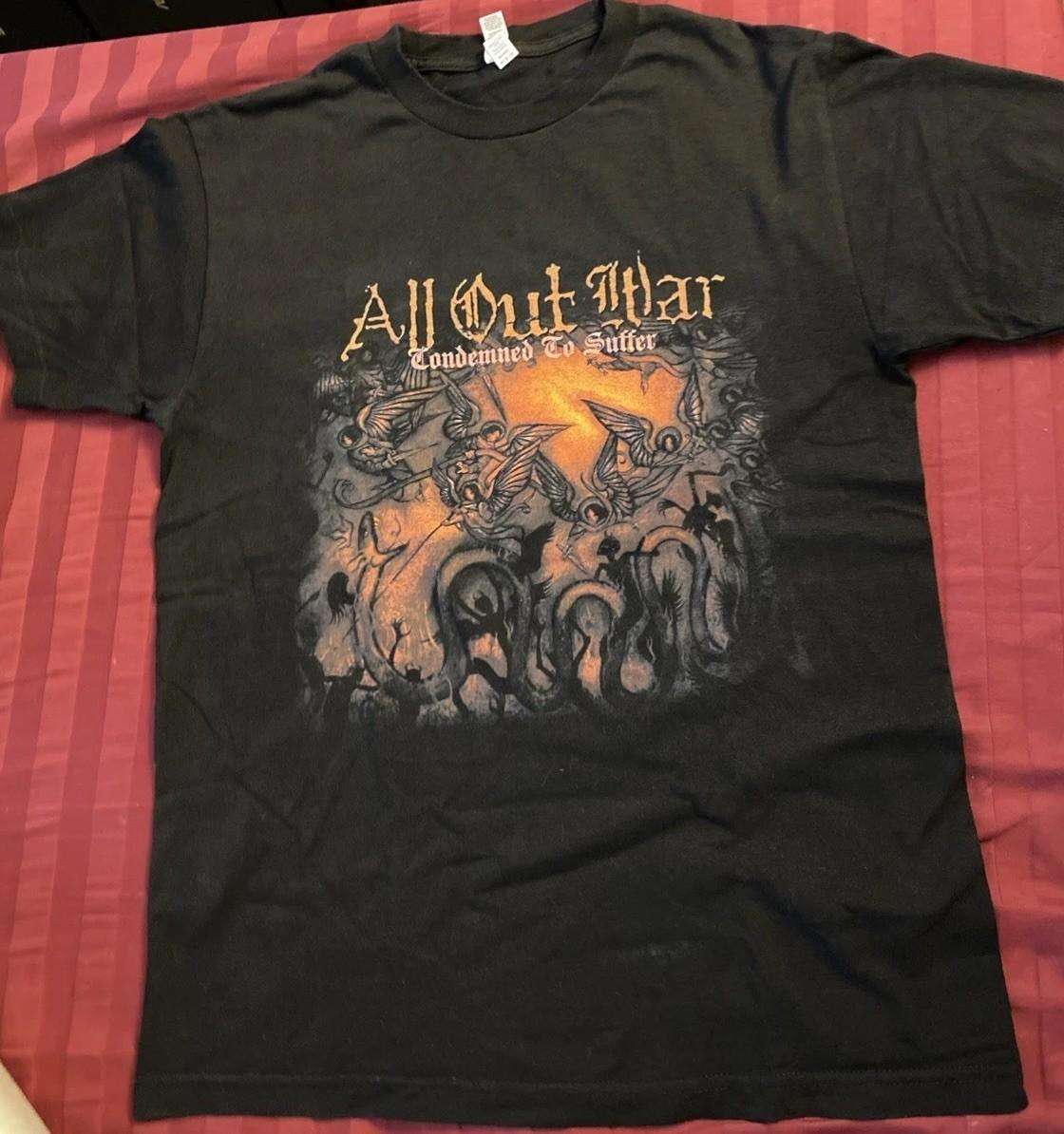 All Out War Condemned To Suffer Shirt Black Size Medium Unisex T-Shirt XXL