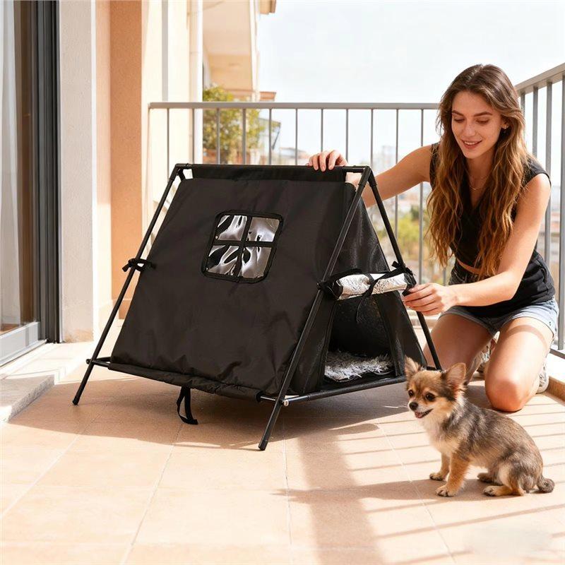 Outdoor Cat House Insulated Waterproof Winter Triangular Stray Cat Shelter For Patio Balcony Backyard Garden Park