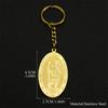Saint Christopher Protect Us Key Ring for Women Men Stainless Steel Gold Color Religion Amulet Keyrings Jewelry