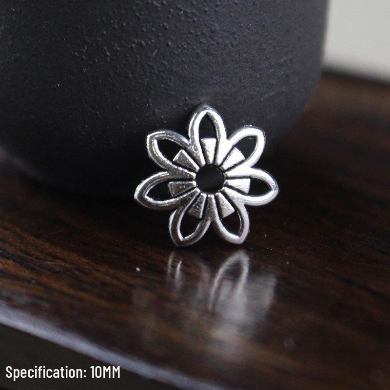 

Тибетское серебро, бусины-разделители в виде цветочных подносов: Буддийские четки-браслет DIY Ювелирные аксессуары