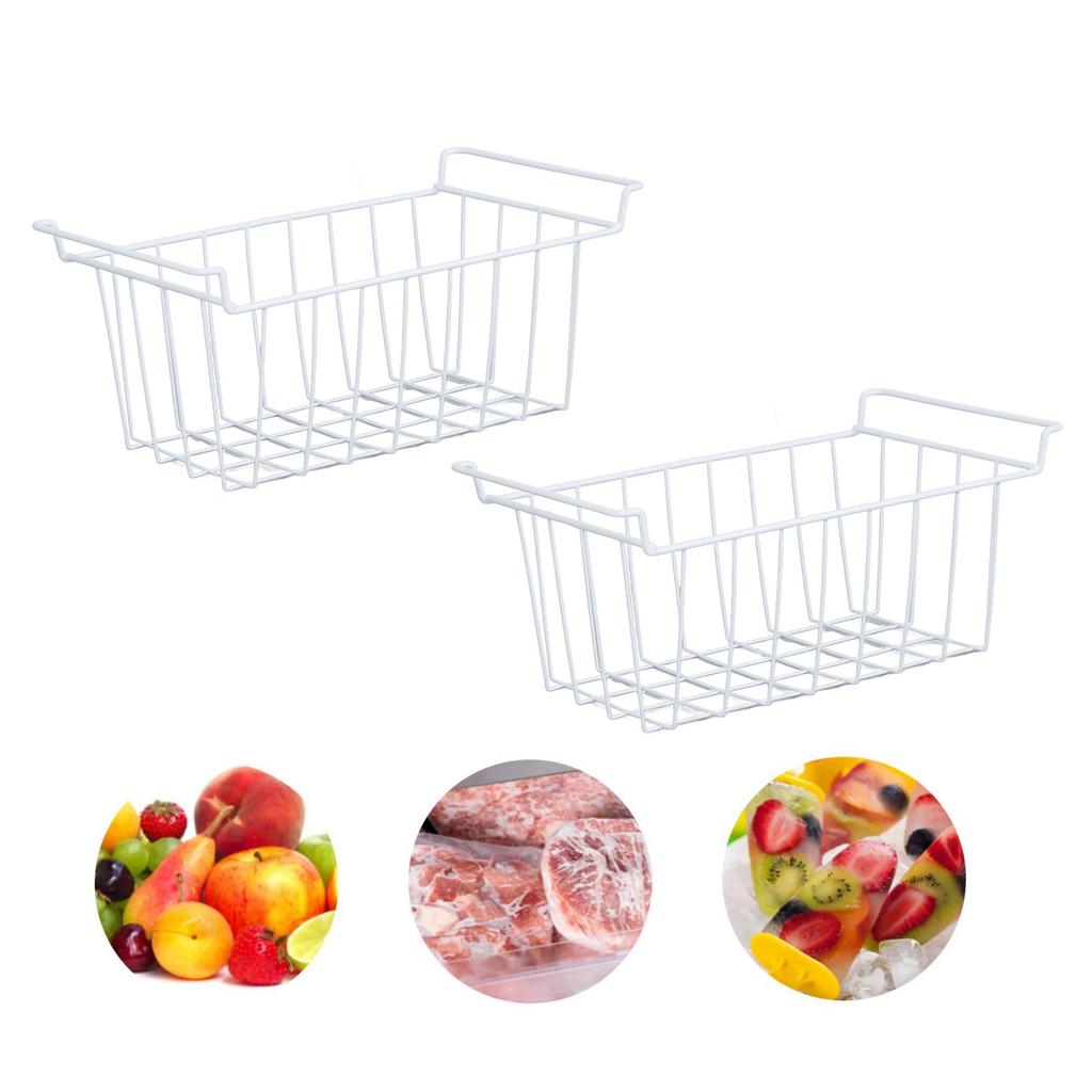 Basket Steel Wire PE Coating Space Saving Multifunctional     Bin for Refrigerator Food Storage