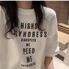 Summer korean Short Sleeve T-shirts for Women Vintage letter printing Casual Loose T Shirt Harajuku Students Y2k Tops streetwear