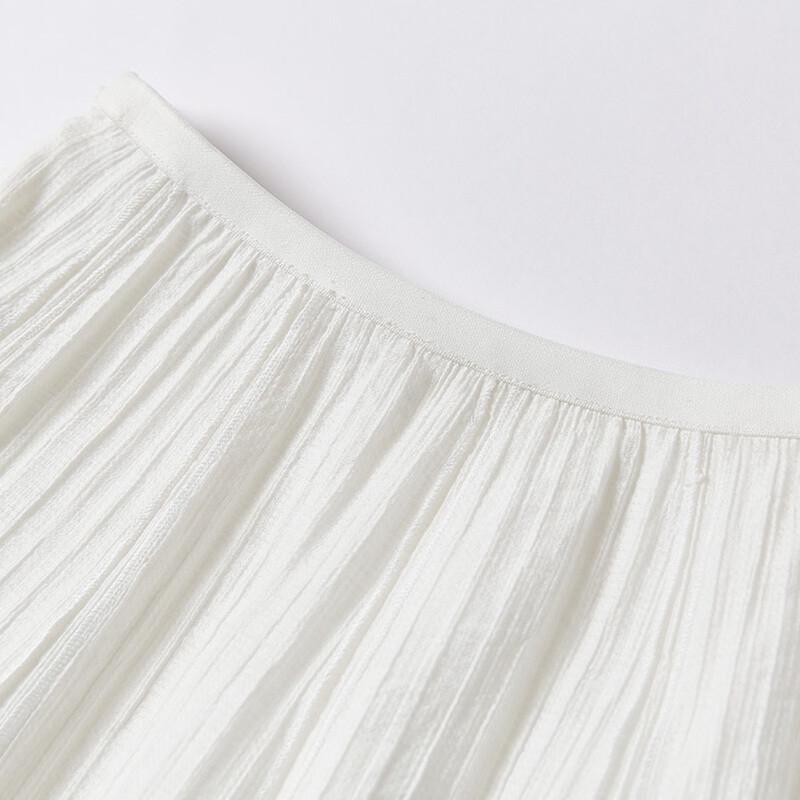 Xiangying A-Line Chiffon Pleated Midi Skirt