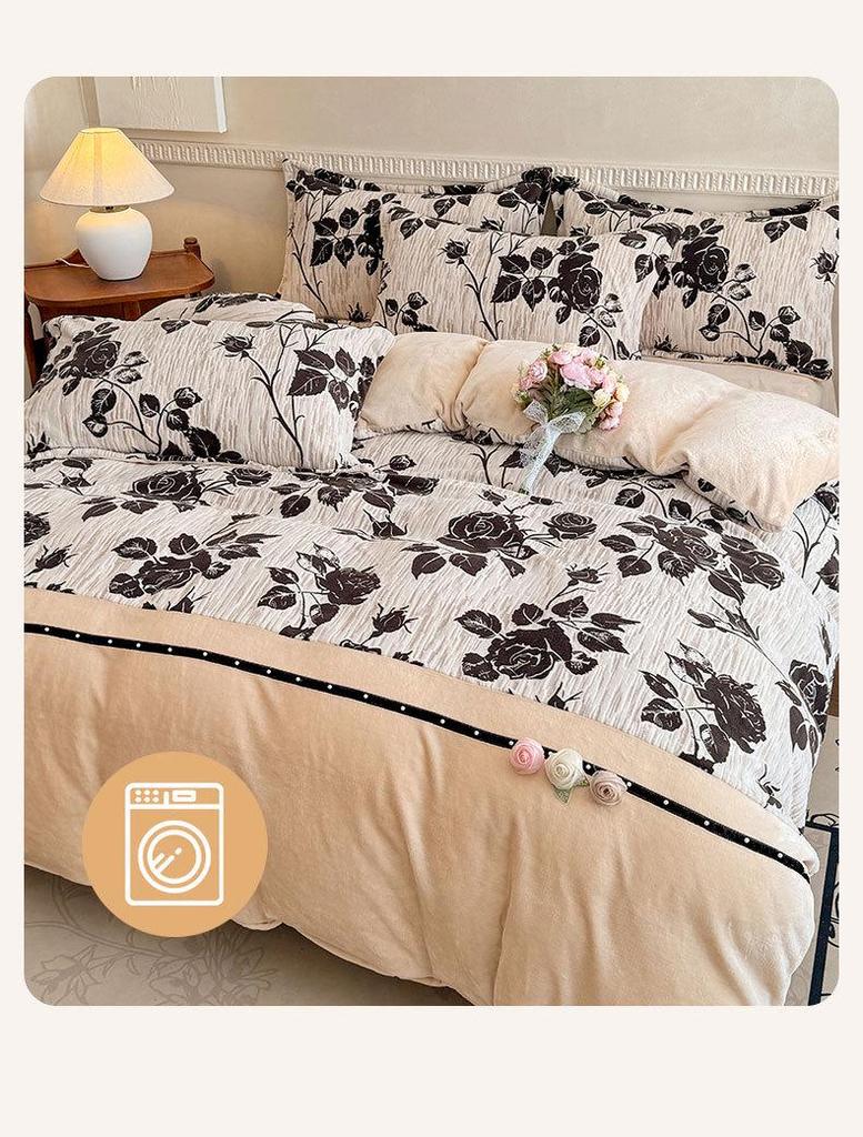 Verdicktes Winter-Baumwoll-Doppellagen-Musselin Französisches Bettwäsche-Set Klasse A & Bettbezug-Set