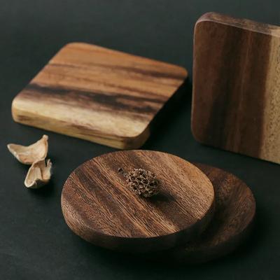 1 Stück Holzuntersetzer, quadratisch, rund, für Tassen, Kaffee, Tee, Tassen, Tischsets, Untersetzer aus Holz, Tischsets, Tischzubehör