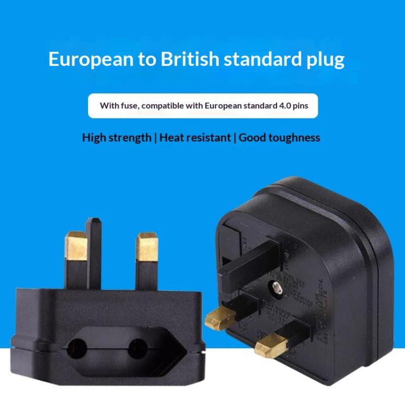 European Euro Eu 2 Pin To Uk 3 Pin Power Socket Travel Plug Adapter Converter Power Adapter Charger Power Socket Outlet