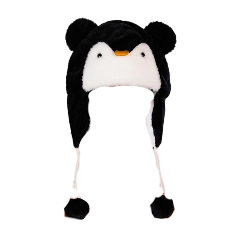 Plush Penguins Capybara   Winter Hat With Soft Fleece Ear Protect For Outdoor And Cold Weather
