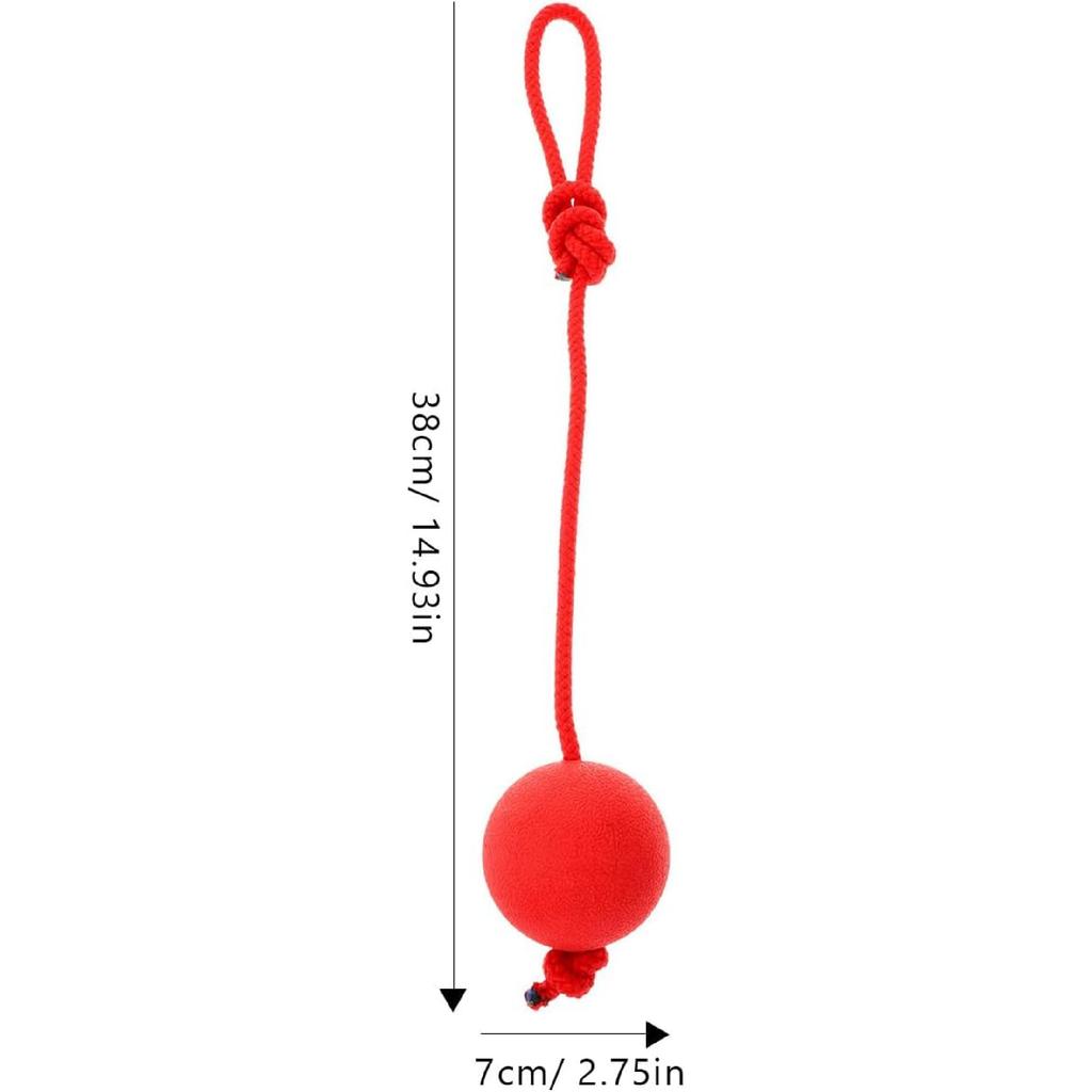 ABOOFAN Dog Ball On a Rope Rubber Rope Balls Tug Ball Toy for Medium and Small Dog Chew, Pull, Throw, Tug