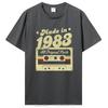 Birthday T Shirts for Unisex Women 1983 Old T Shirt Cotton Short Sleeve Graphic Tshirt Casual Clothing Oversized Tee Streetwear
