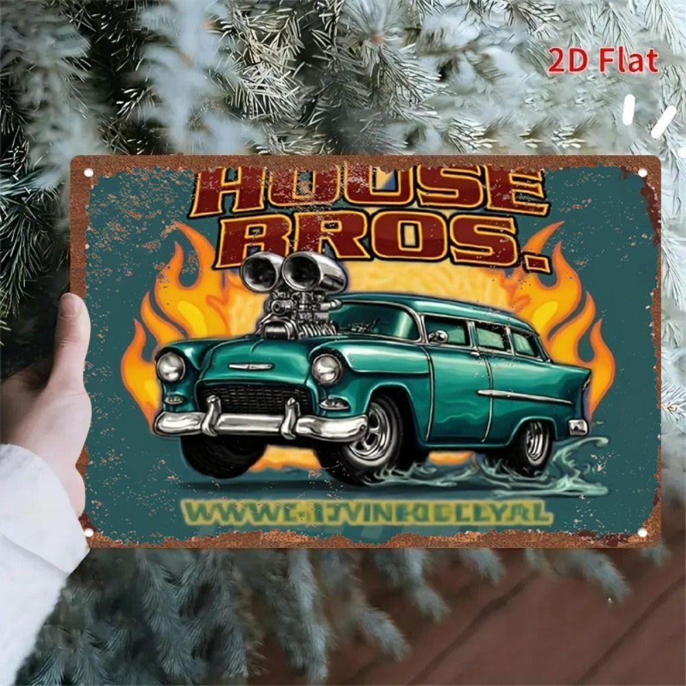 Vintage Metal Car Sign Decor Gift For Auto Lovers Garage Wall Art