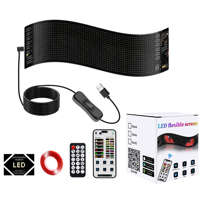 Inteligentny ekran LED do samochodu: Bluetooth sterowany aplikacją, elastyczny wyświetlacz w pełnym kolorze do okien i drzwi