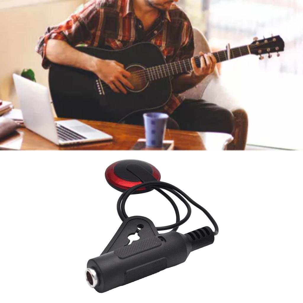 Piezo Contact Microphone Pickup Multifunctional Red Professional Guitar Pickup for Violin Ukulele