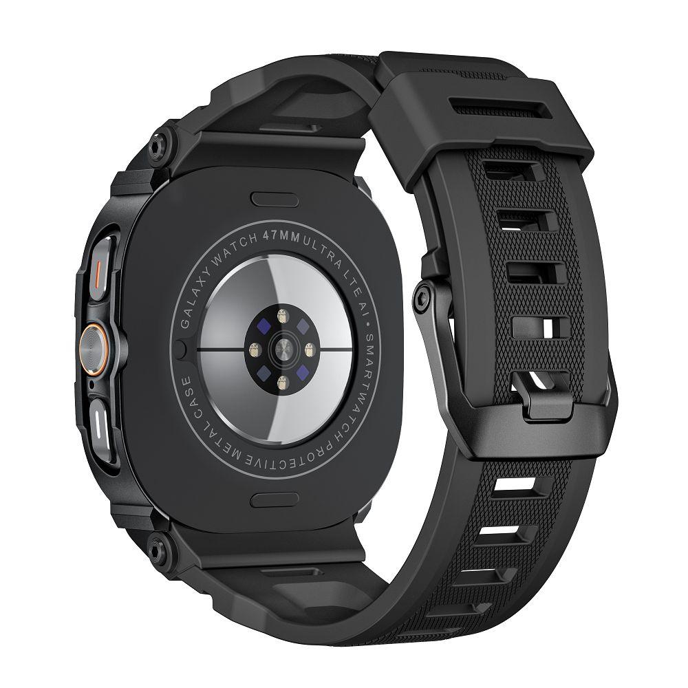 Luxury Mod Kit For Samsung Galaxy Watch7 Ultra 47mm Aluminum Alloy Case Bumper with Silicone Strap For Galaxy Ultra 2025 Watch Band Wristband