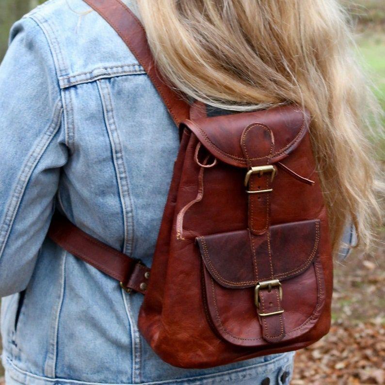 LEATHER BACKPACK TRADITIONAL Design, Handmade. With Combo Leather Diary