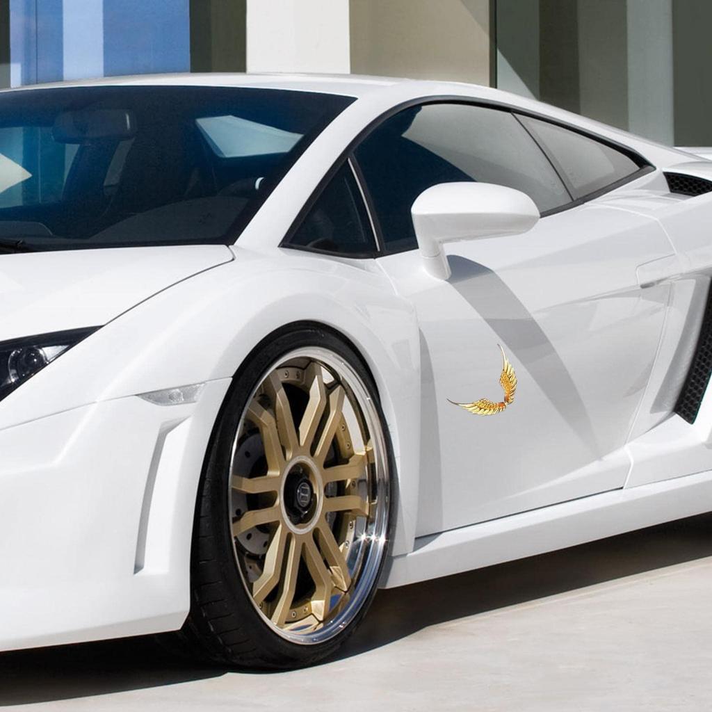 Ørnevinger for bilklistremerke,Bil 3D-skilt,Falkefjær,Emblem,Selvklebende dekal Biltilbehør Metall Ørnevinge