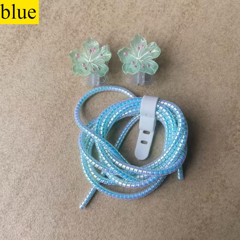 Colorful Floral Laser Printed Round Charger Cable Protector Universal Type-C Data Line Anti-break Protective Sleeve