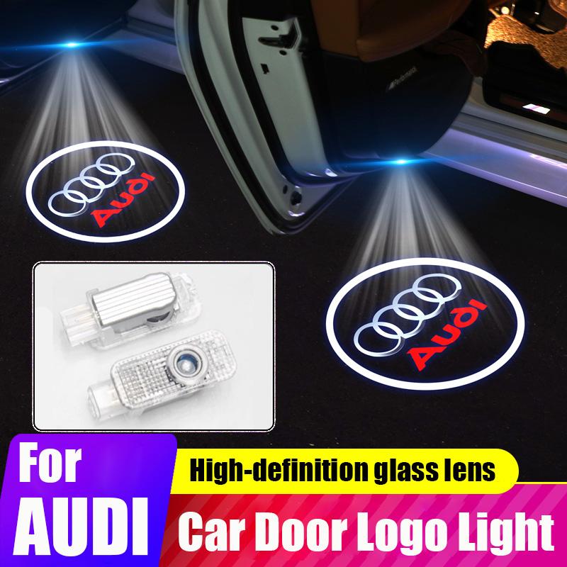 For Audi C5 2Pcs Led Car Door Welcome Light Hd Projector Laser Logo Lamps for Audi A3 A4 A6 A5 Q5 A1 Q7 Q6 Q3 Q2 Q8 A7 A8 Tt S1 S5 Rs3 Rs4