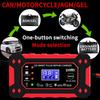 6A 12V Car Battery Charger Pulse Repair LCD Display Smart Fast Charge AGM Deep Cycle GEL Lead-Acid Charger for Auto Motorcycle