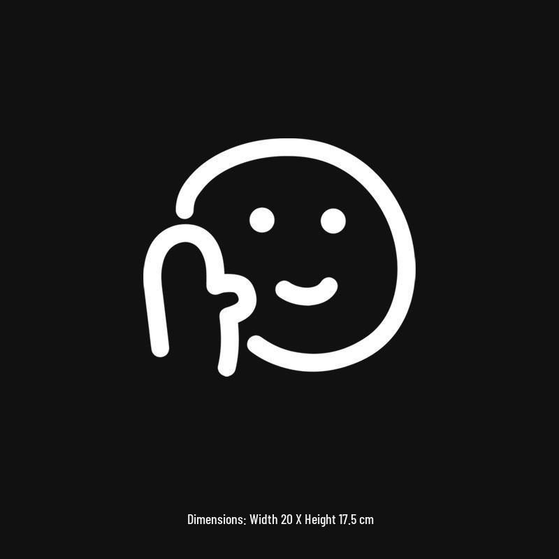 Adorable Waving Expression Car Sticker - Waterproof & Reflective