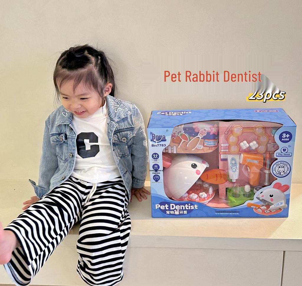 Bowawa Children's Pet Dentist Simulation Play Set: Tooth Extraction, Filling, and Brushing Educational Toy.