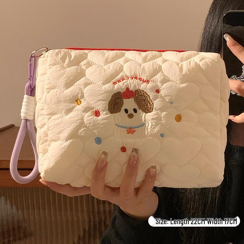 Puppy-Themed Portable Makeup & Skincare Bag – Large Capacity Travel Wash Bag for Women
